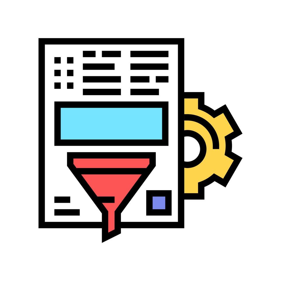 document filter information color icon vector illustration