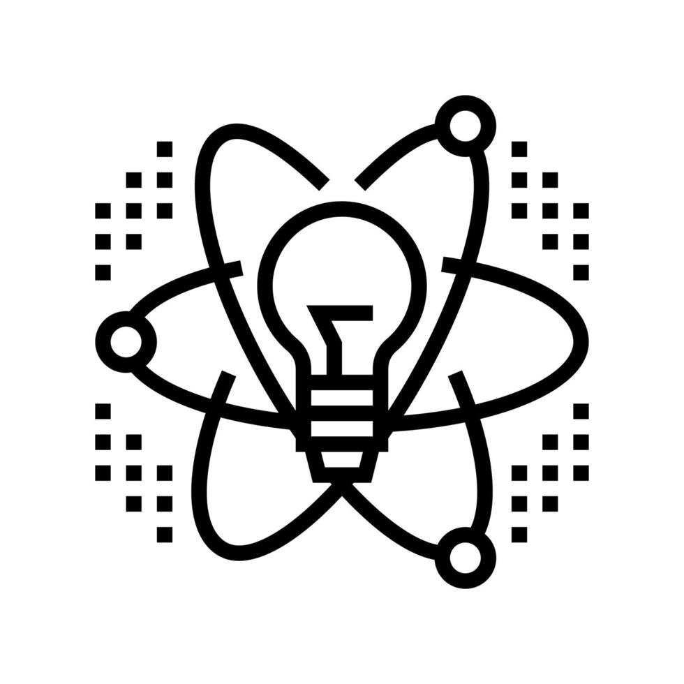 idea and realization neural network line icon vector illustration