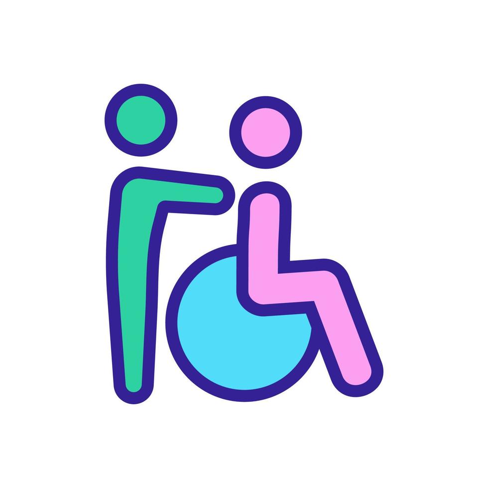 volunteer wheelchair icon vector outline illustration