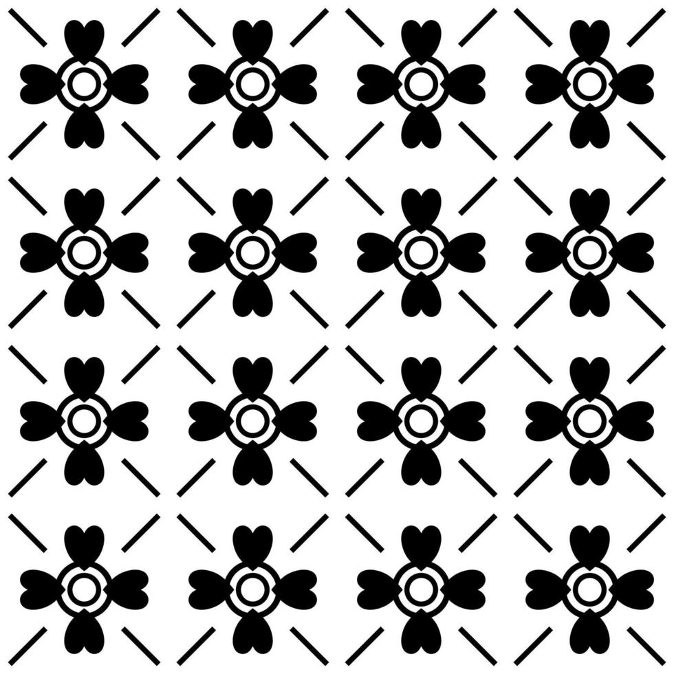 patrón floral geométrico de mandalas boho asiáticos en blanco y negro para imprimir en tela, otros productos a pedido vector