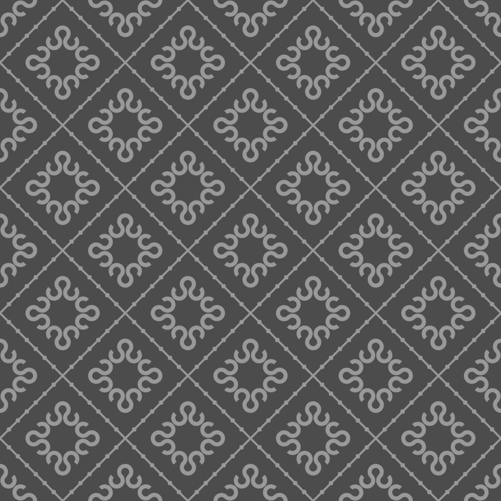 monochrome geometric floral fabric pattern vector