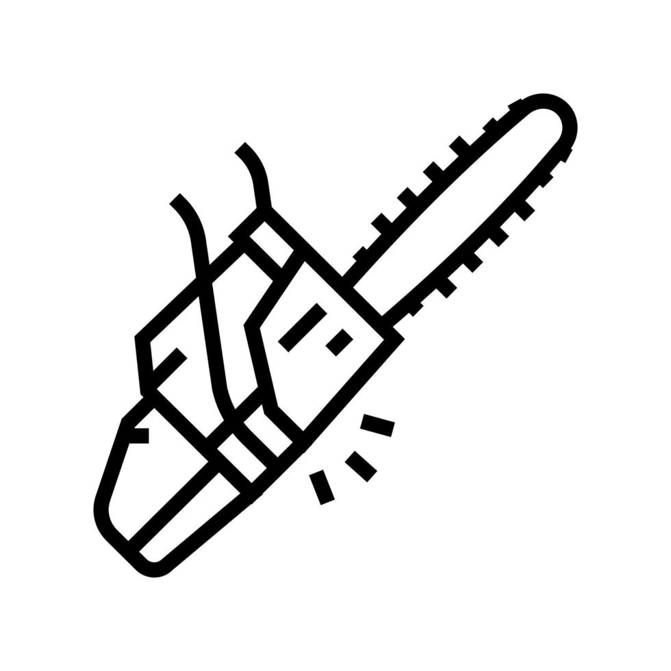 chainsaw equipment line icon vector illustration