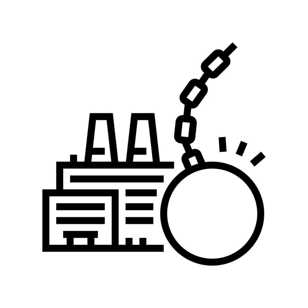 plant factory demolitions line icon vector illustration