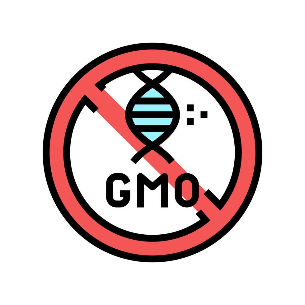 gmo genetic product free color icon vector illustration