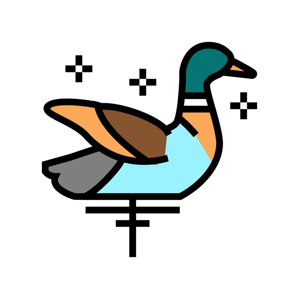 señuelo relleno para ilustración de vector de icono de color de pato
