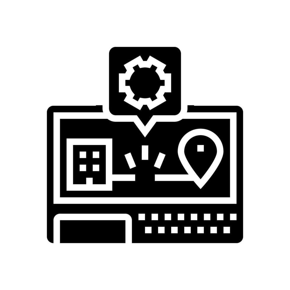 gps navigation system repair glyph icon vector illustration