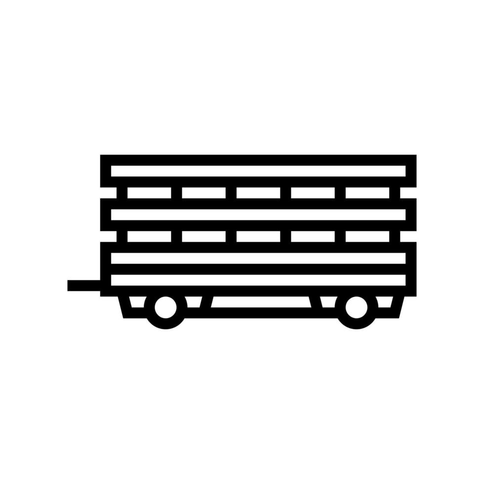 farm products transportation trailer line icon vector illustration