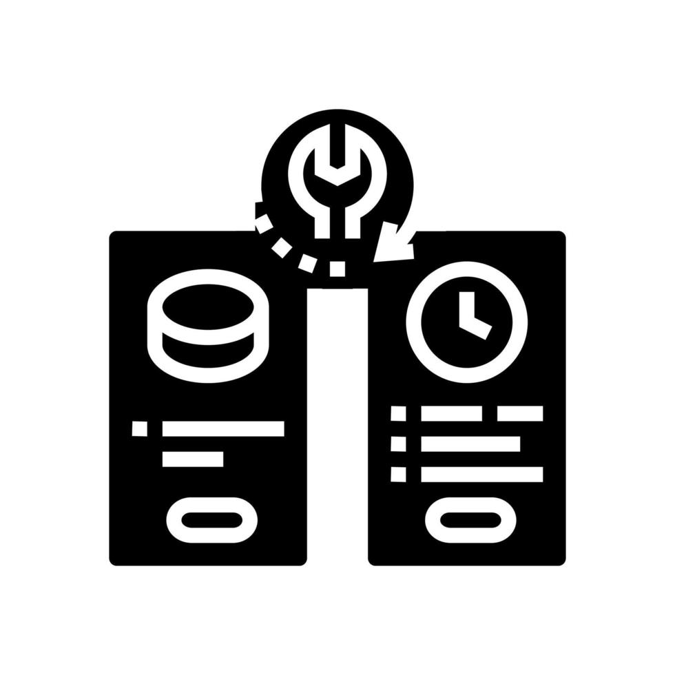 ilustración de vector de icono de glifo de opciones de servicio