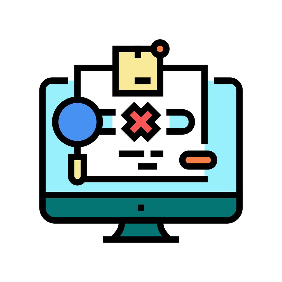 not found parcel status color icon vector illustration