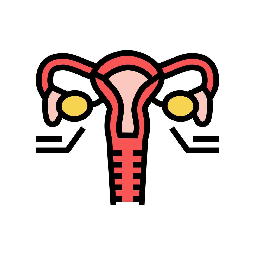 ovaries endocrinology color icon vector illustration