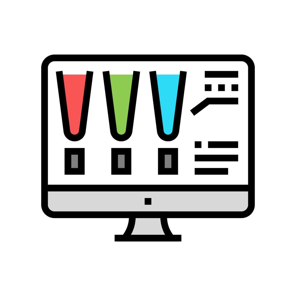 choose color lighting on computer screen color icon vector illustration