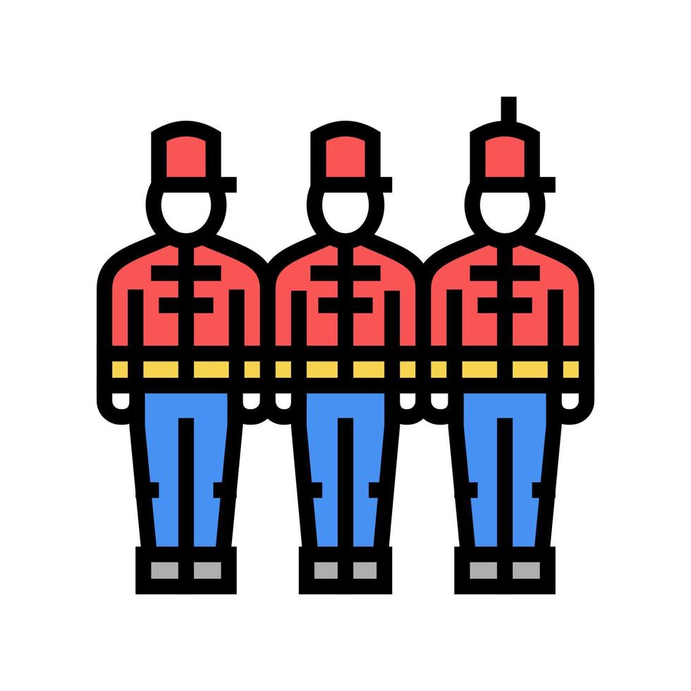 marching people of parade color icon vector illustration