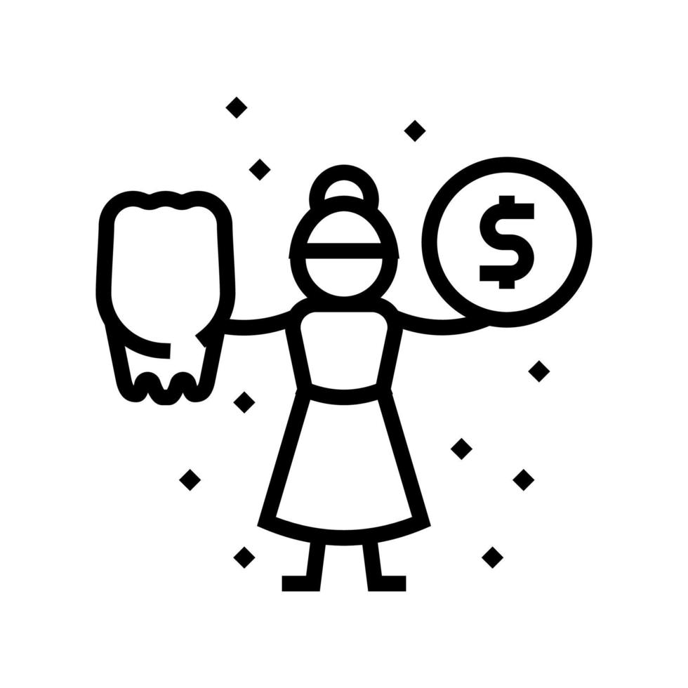 tooth fairy line icon vector illustration