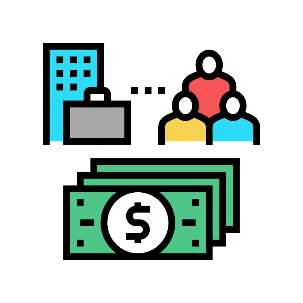 ilustración de vector de icono de color de beneficios de negocios y empleados