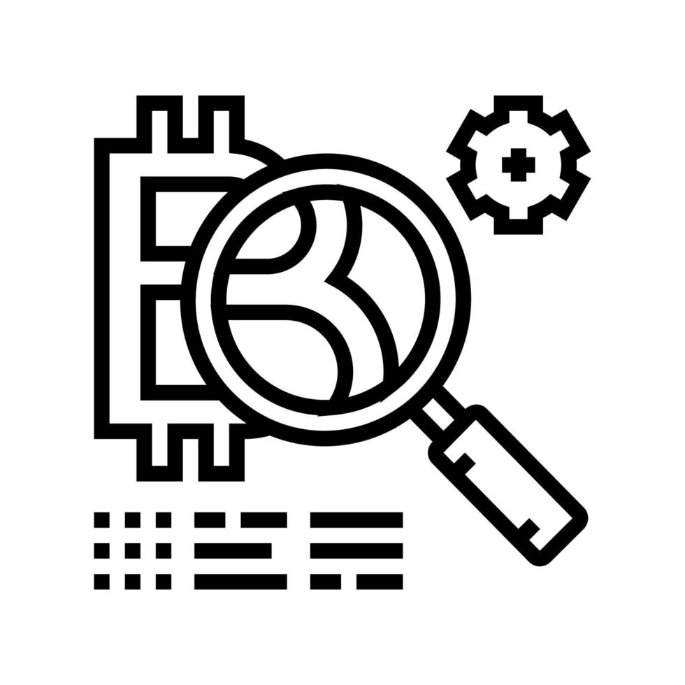 token development ico line icon vector illustration