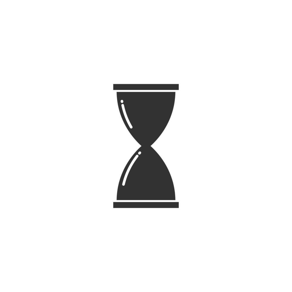 icono de vector de reloj de arena de silueta sobre fondo blanco