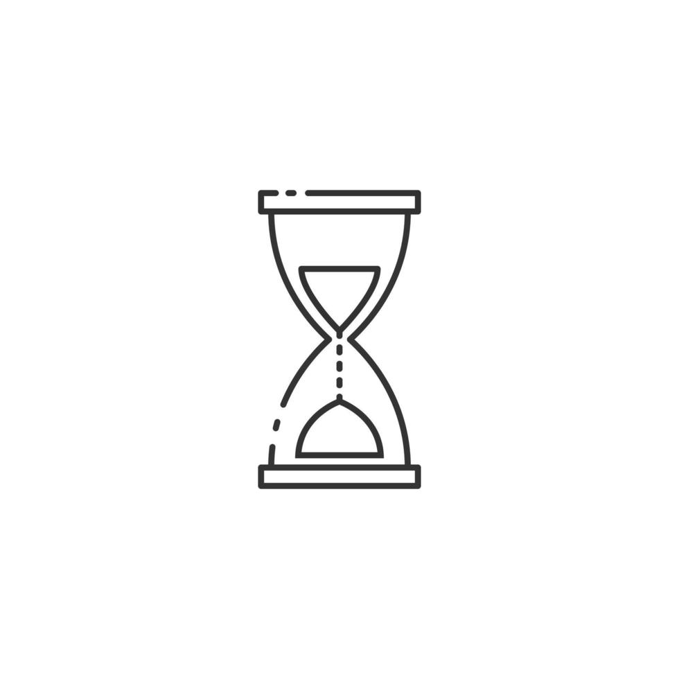 Outline hourglass vector icon on white background