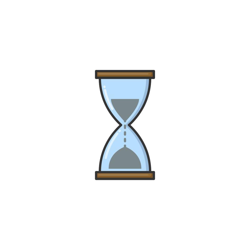 Cartoon hourglass vector icon on white background