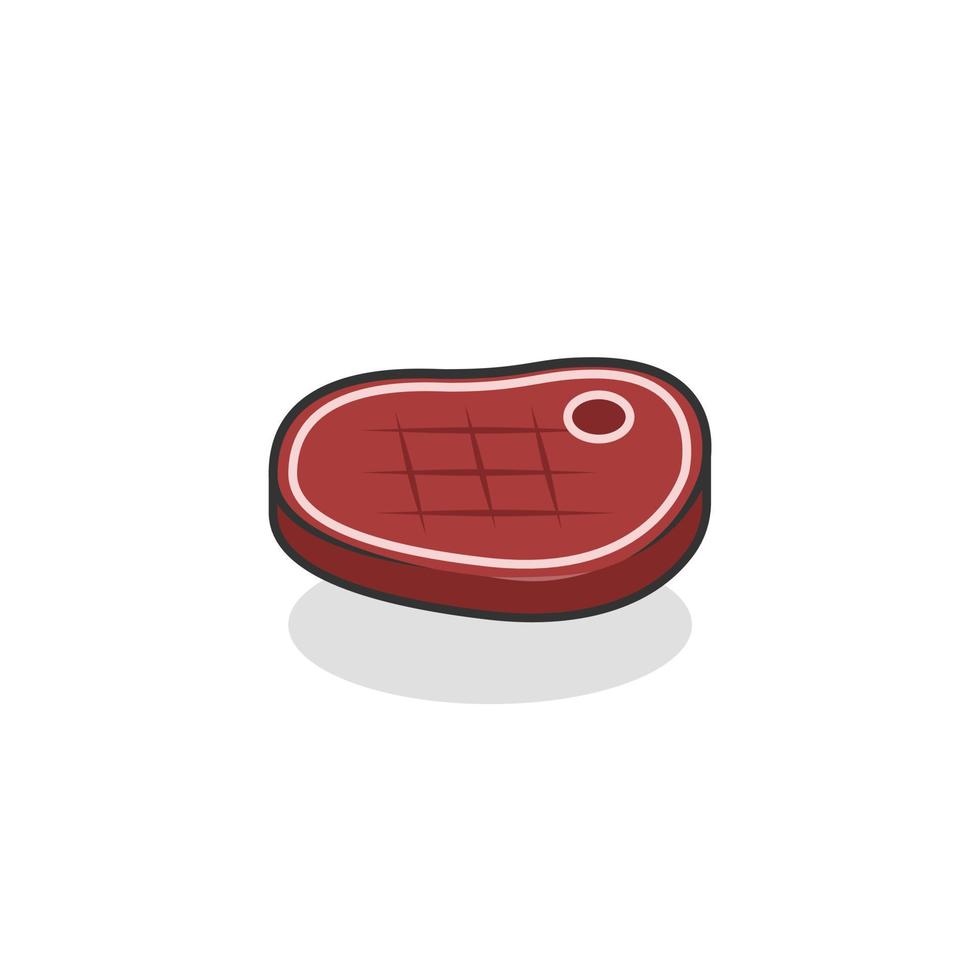 artoon steak vector icon on white background