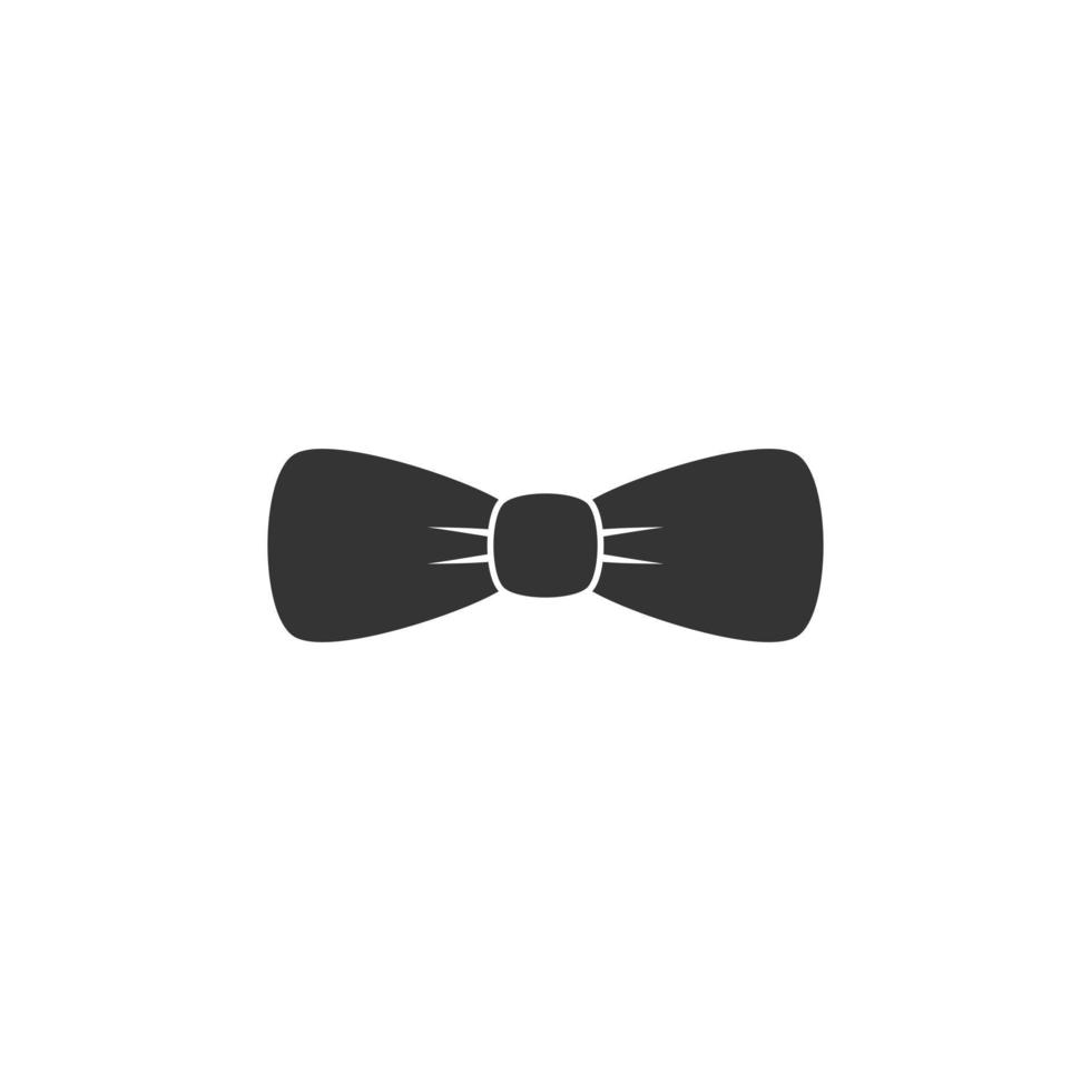 Silhouette bow tie vector icon on white background