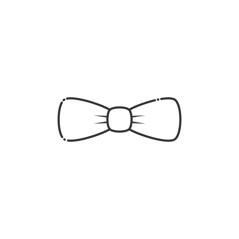 icono de vector de corbata de moño de contorno sobre fondo blanco