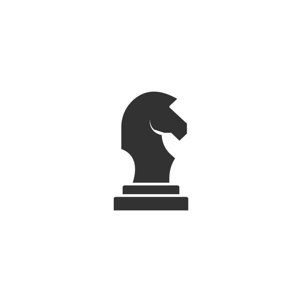 Silhouette chess vector icon on white background