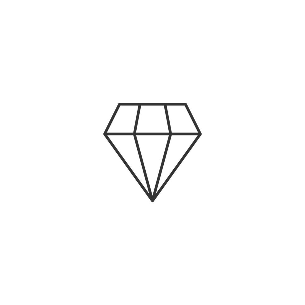 Outline diamond vector icon on white background