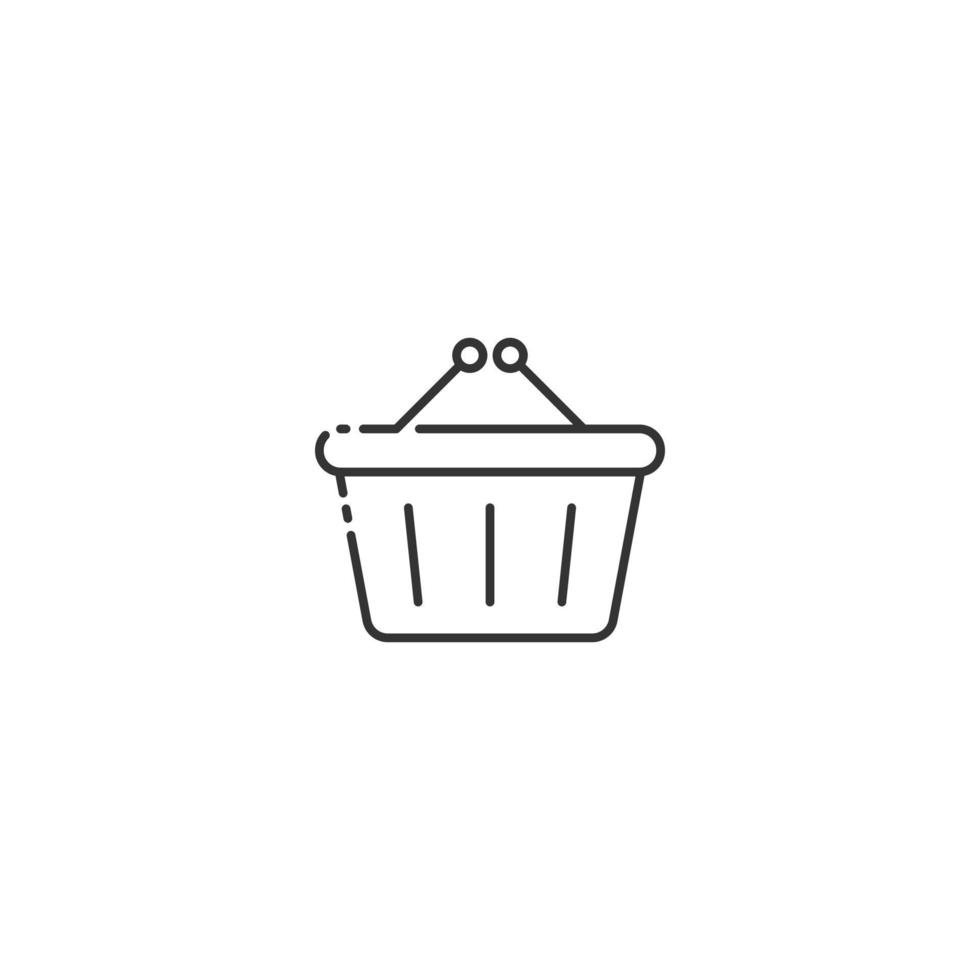 Outline basket vector icon on white background