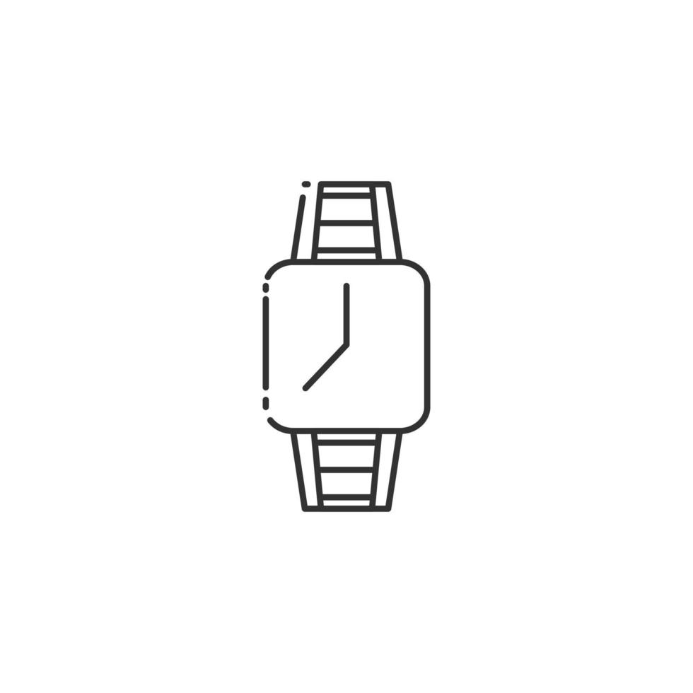 Outline watch vector icon on white background