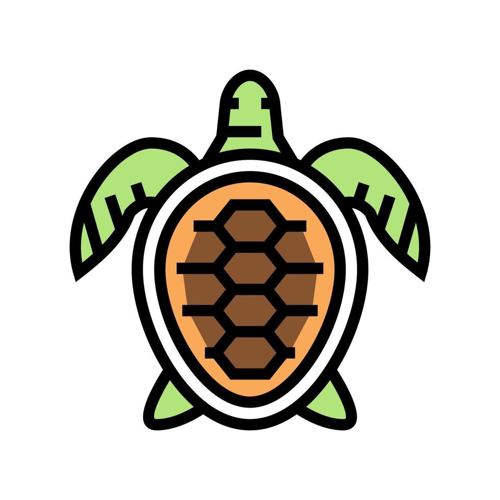 tortuga océano color icono vector ilustración