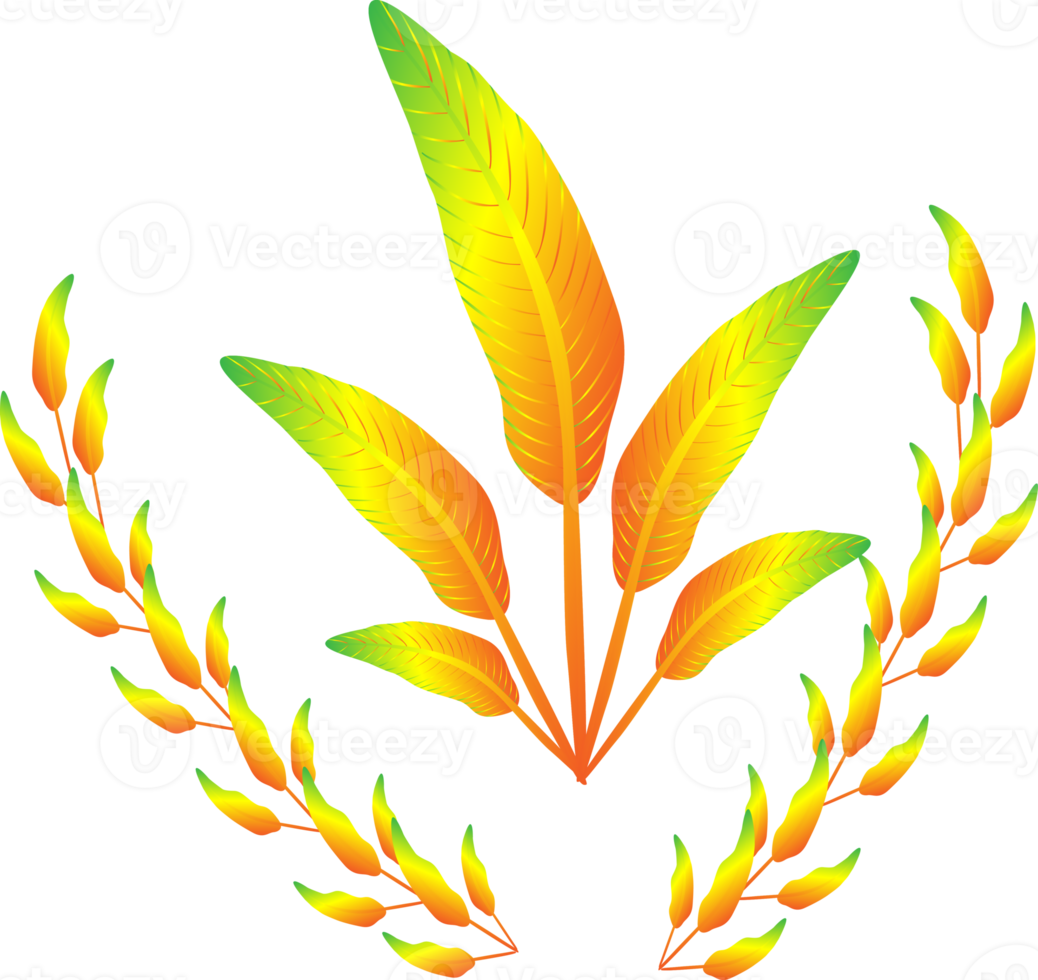 Flower houseplant leaf golden luxury elegance ornament decoration graphic design illustration png