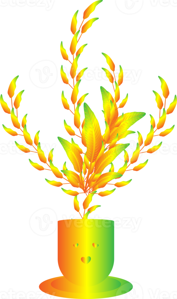 Flower houseplant leaf golden luxury elegance ornament decoration graphic design illustration png