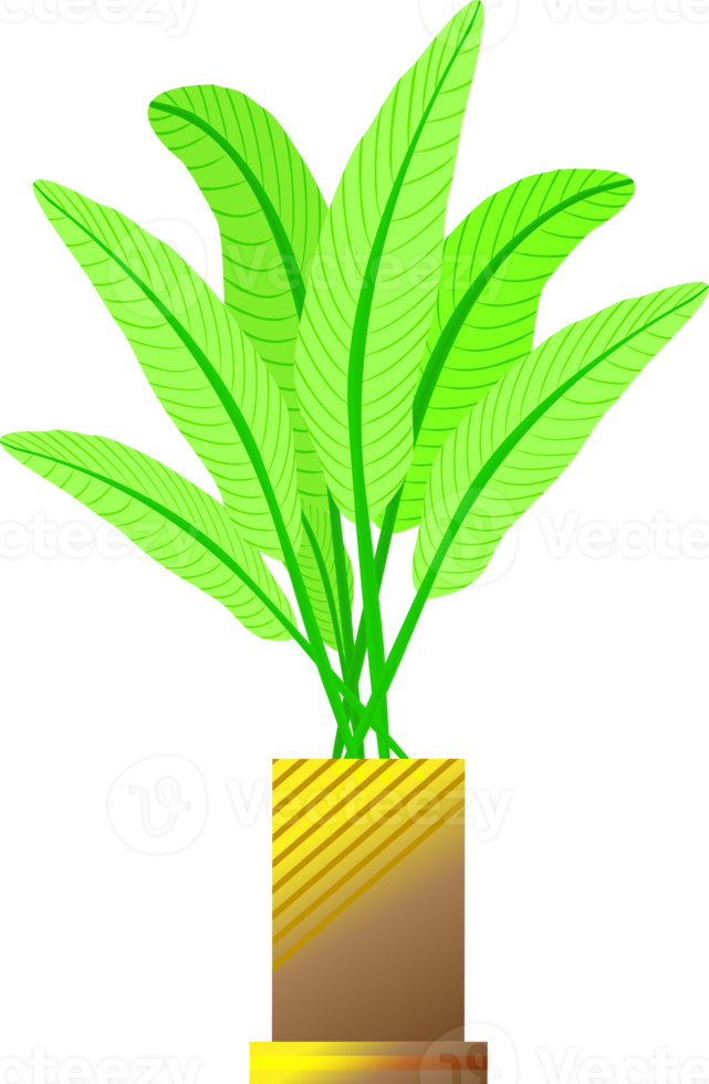 illustrazione di progettazione grafica della decorazione dell'interno del vaso di fiori della pianta d'appartamento crescita naturale delle foglie png