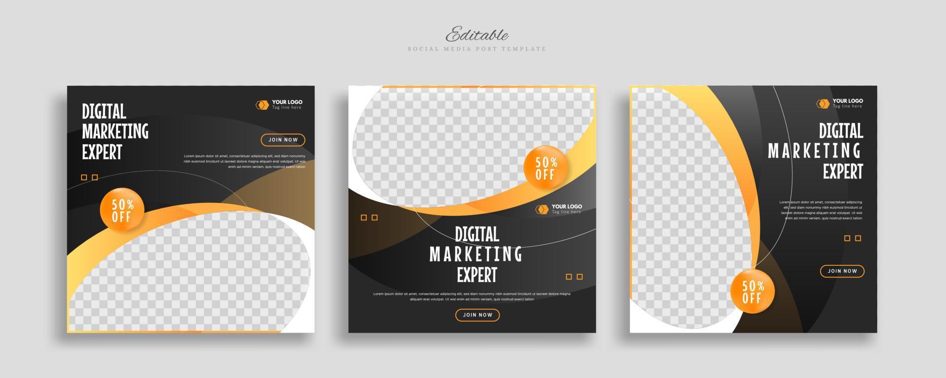 Creative Business marketing social media post template vector