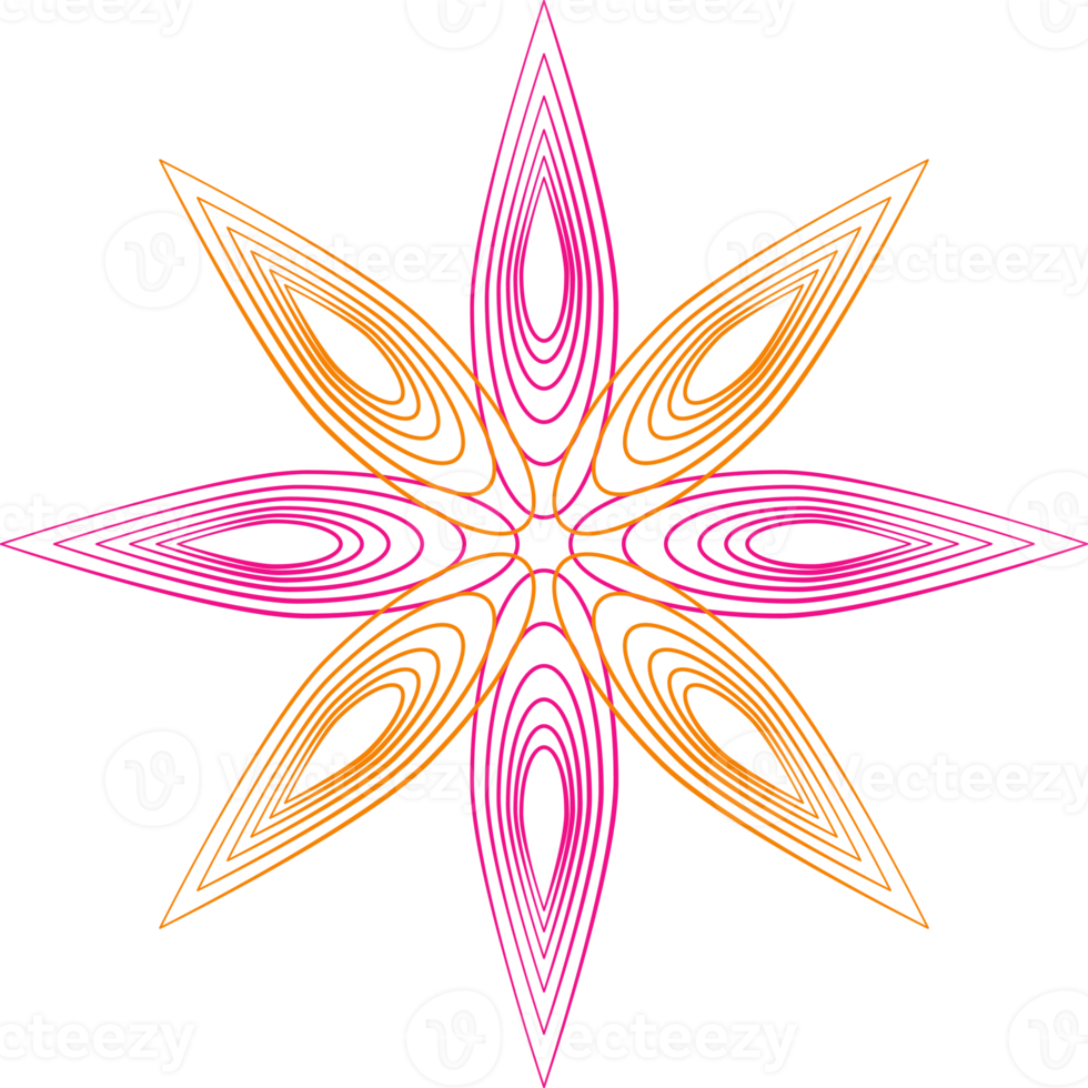 Stars flower element design minimal for decorative png