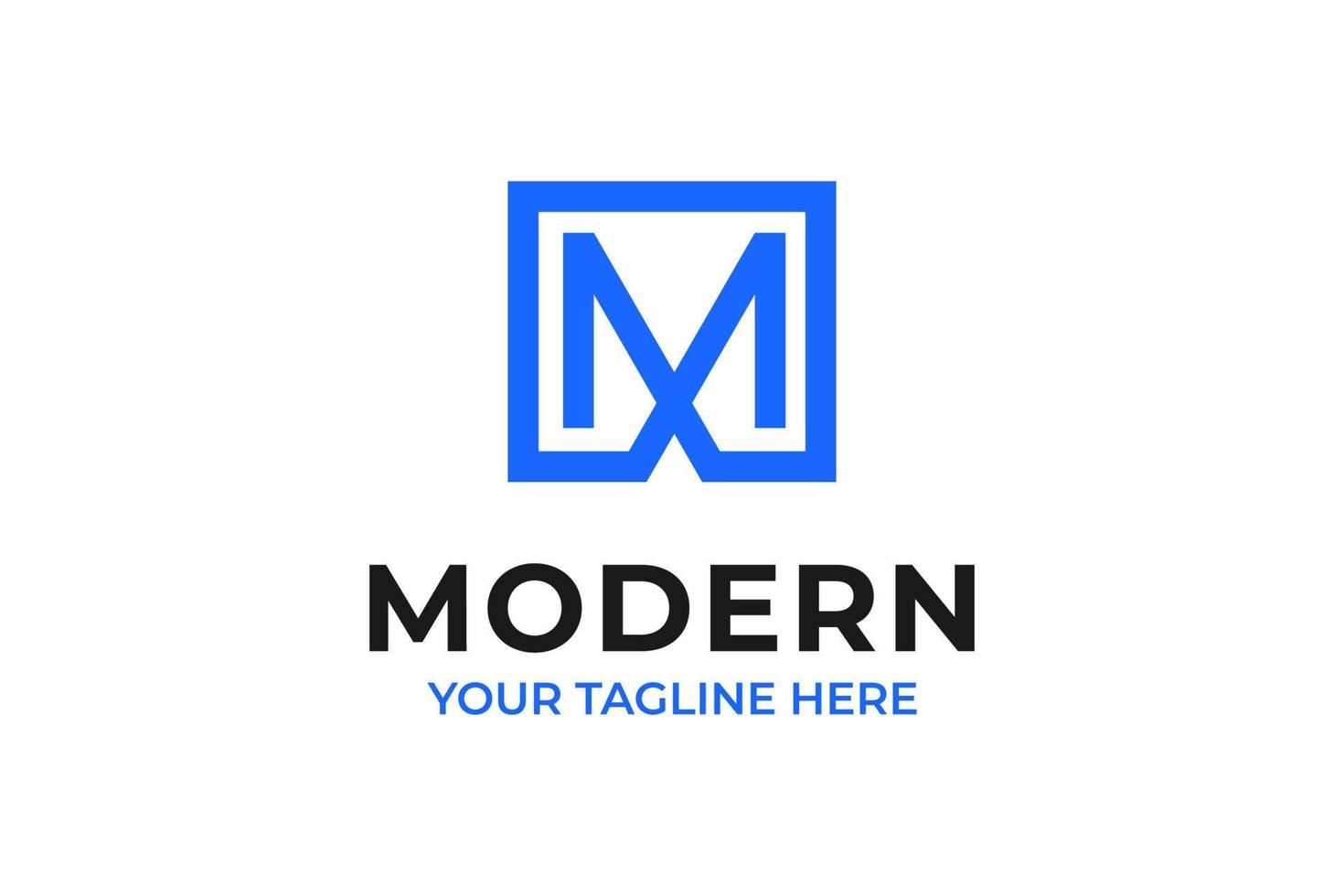 M modern logo template vector