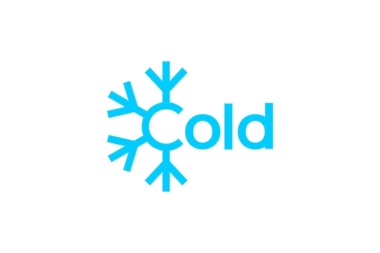 c cold with snow logo template vector