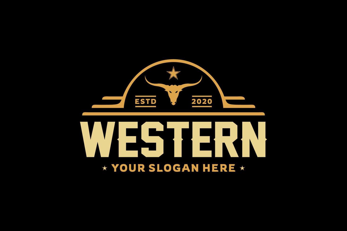 Vintage Country Emblem Typography for Western Bar Restaurant Logo design inspiration vector