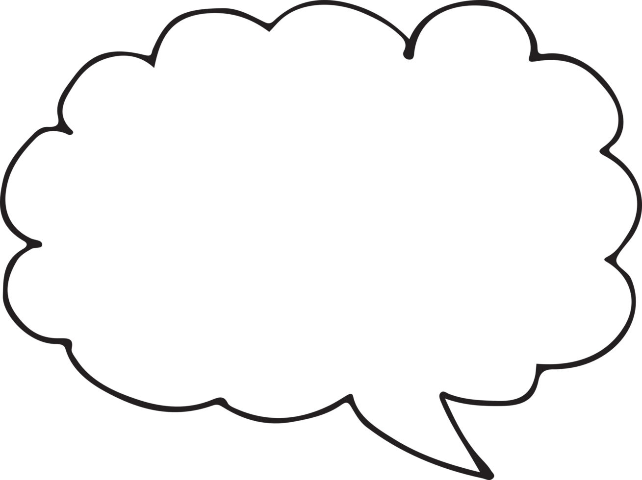 ícone de bolha de fala desenhado à mão png