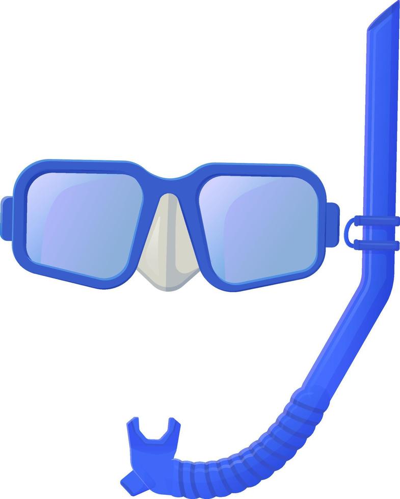 máscara de snorkel azul. equipo de buceo, concepto de ocio de vacaciones de verano extremo. ilustración vectorial de stock aislada sobre fondo blanco vector