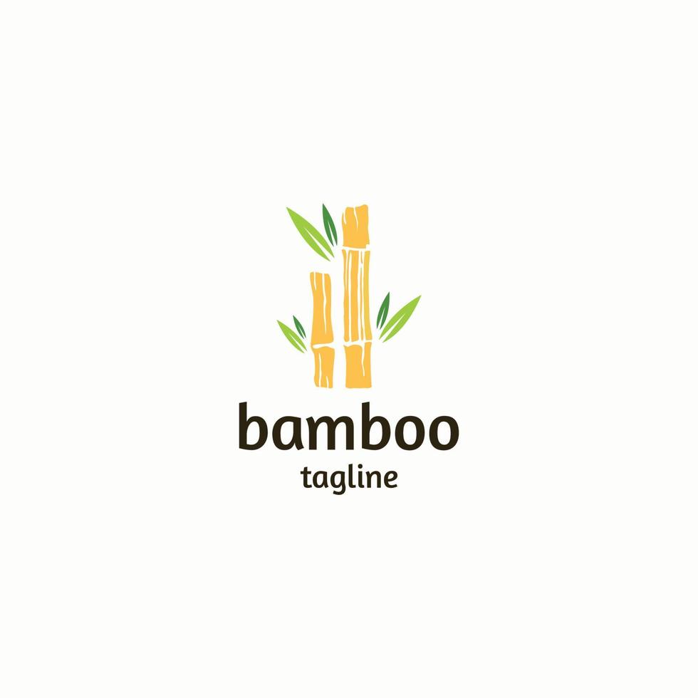 Bamboo logo icon design template flat vector illustration