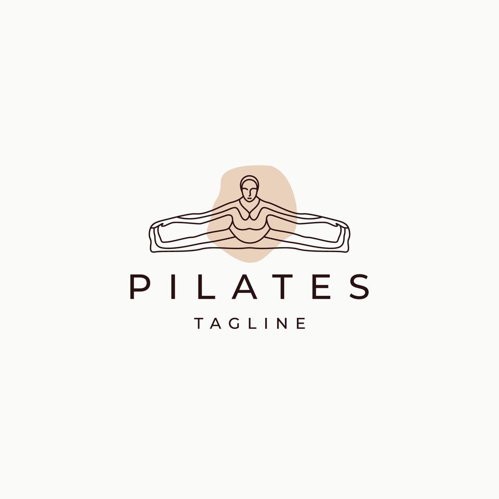 Pilates yoga logo icon design template flat vector illustration