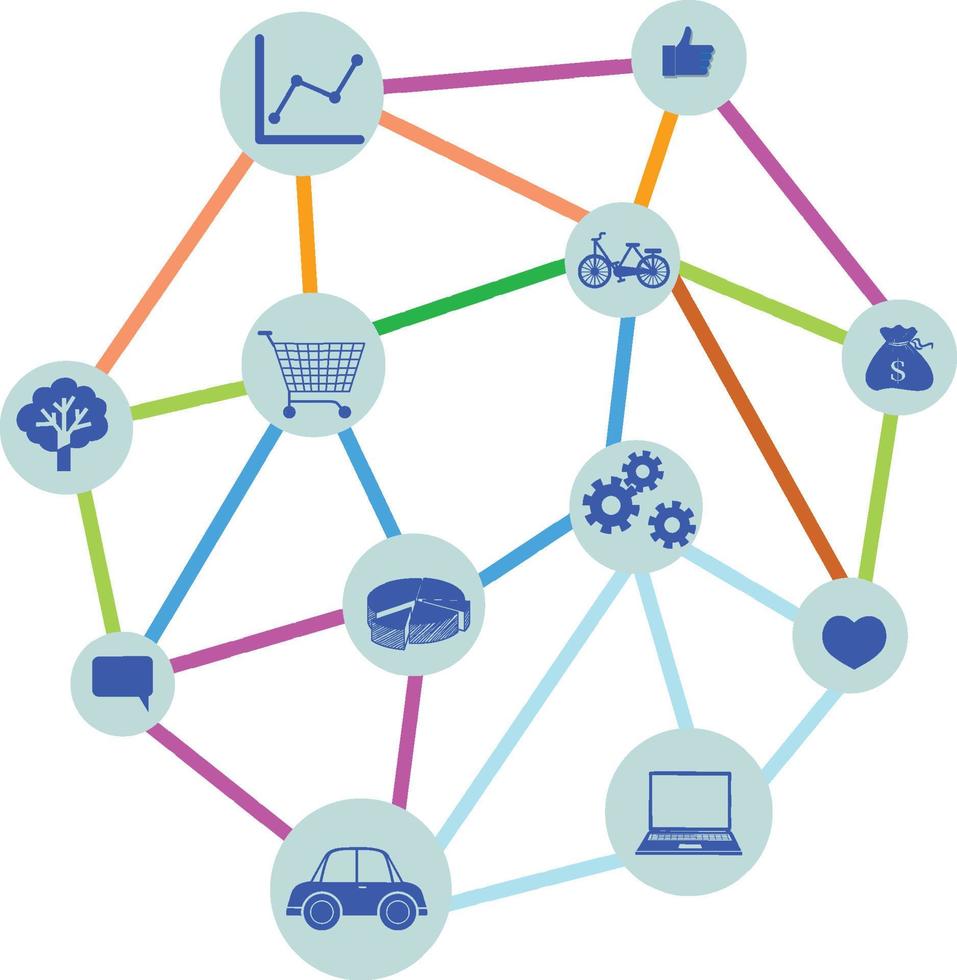 Social network connection icon vector