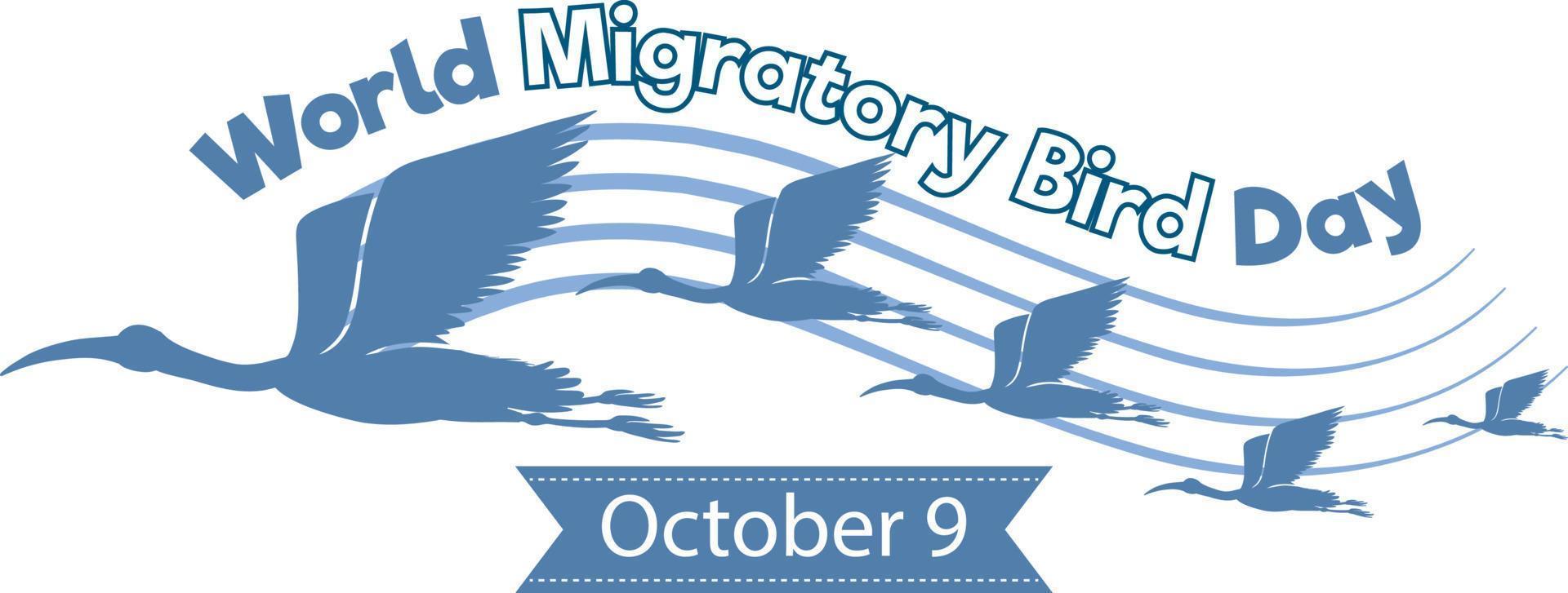 concepto de banner del día mundial de las aves migratorias vector