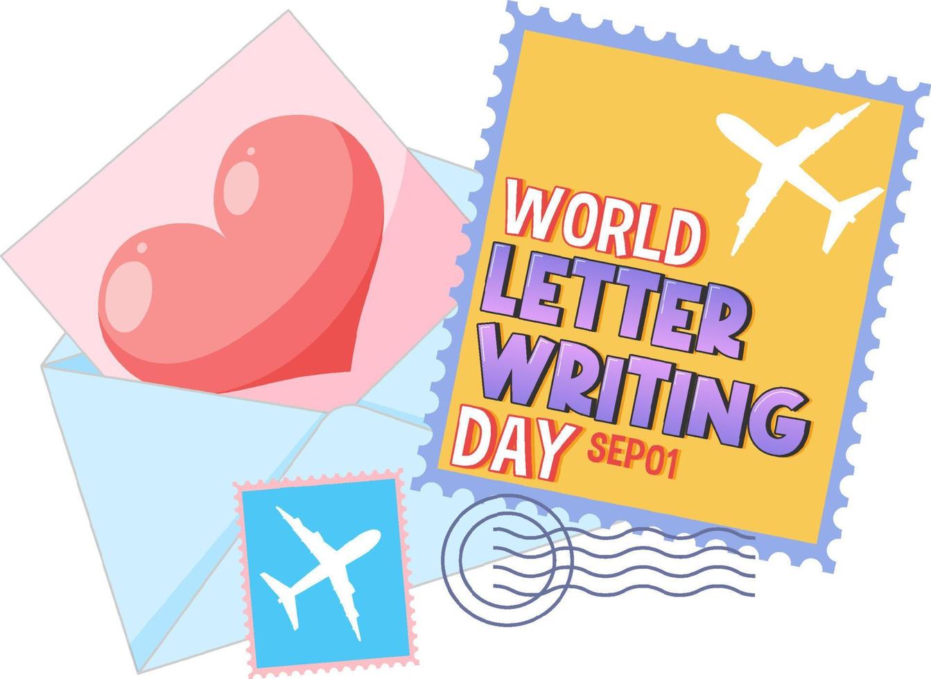 diseño del logotipo del día mundial de la escritura de cartas vector