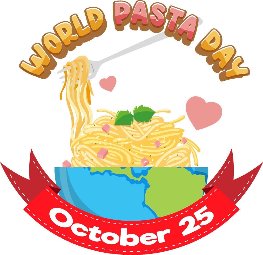 diseño del cartel del día mundial de la pasta vector