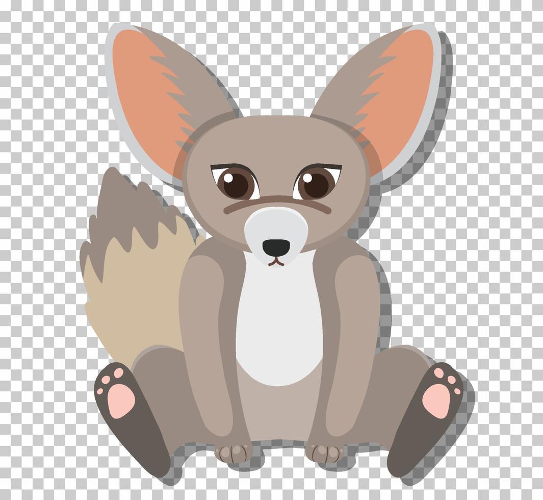 Cute fennec fox in flat cartoon style vector