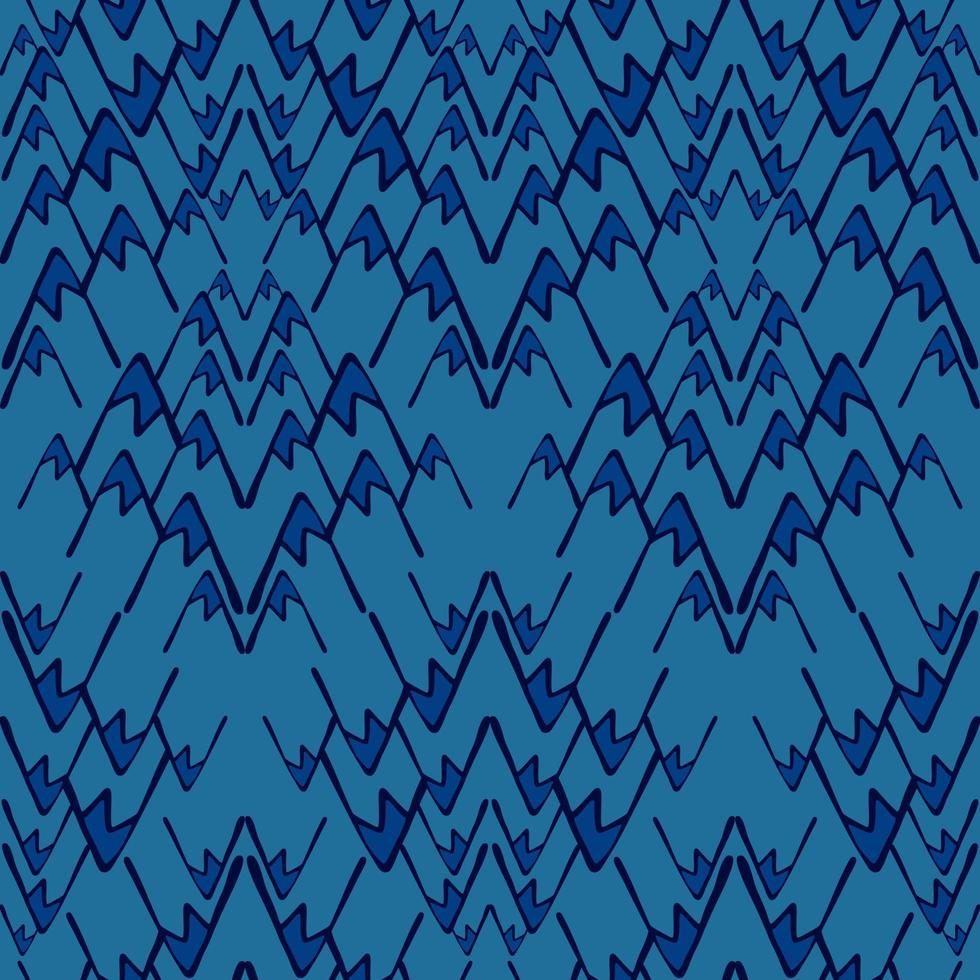 Seamless pattern with mountains. Hand drawn rock endless wallpaper. vector