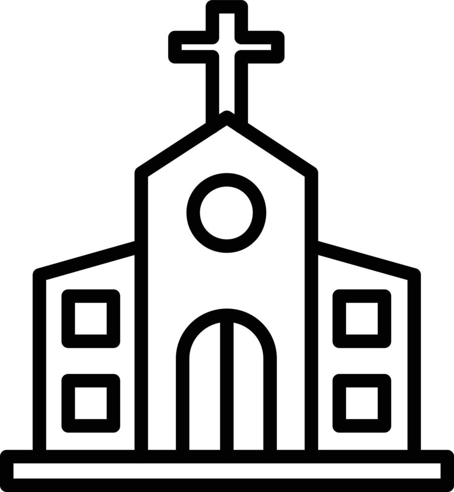 icono de la línea de la iglesia vector