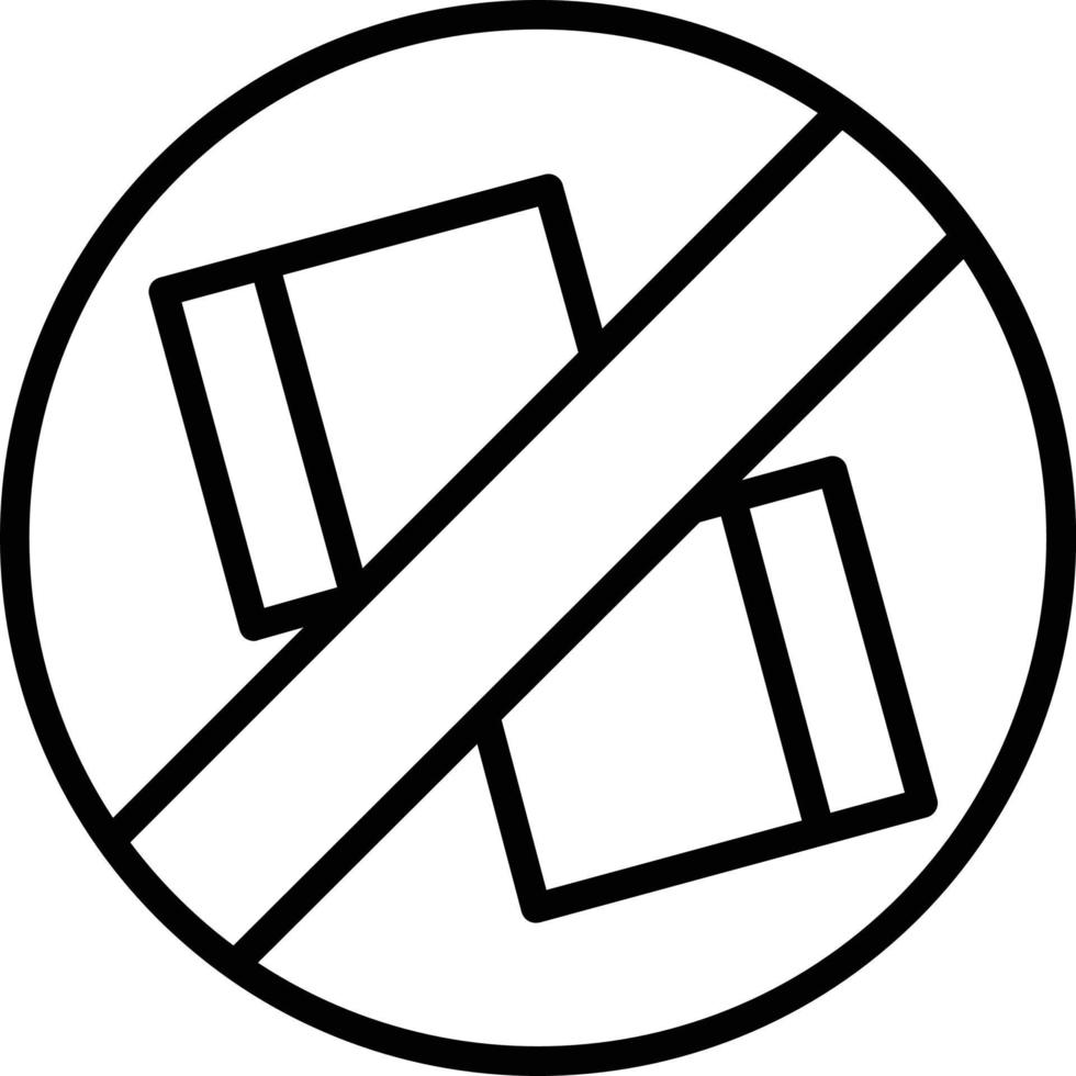 No Sugar Line Icon vector